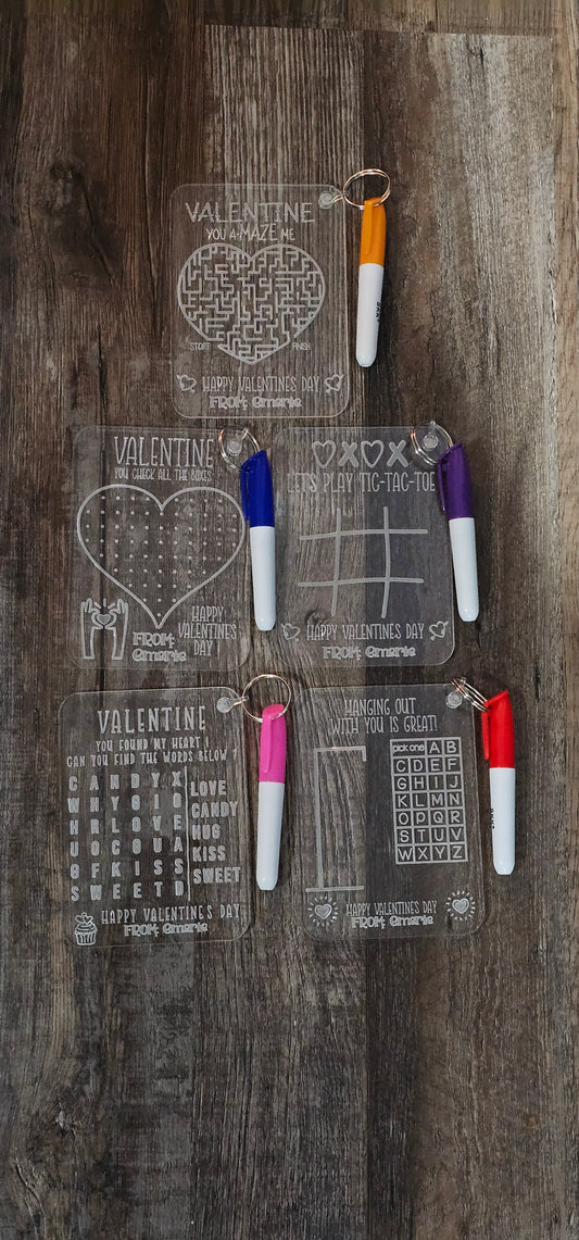 Valentine's Day Valentine Class / Team Gift Dry Erase Acrylic Activity Travel Card Classroom Treat box Gift