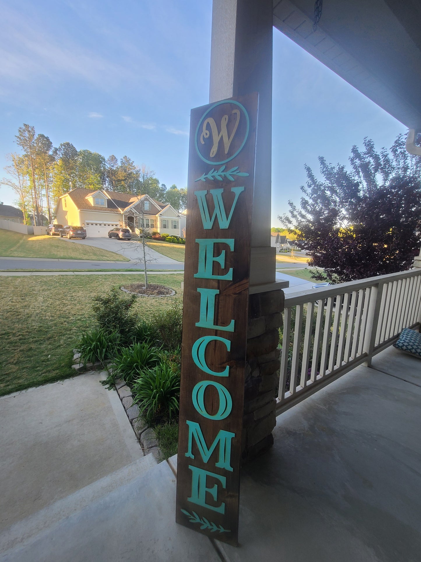 Teal & Gold Welcome Sign