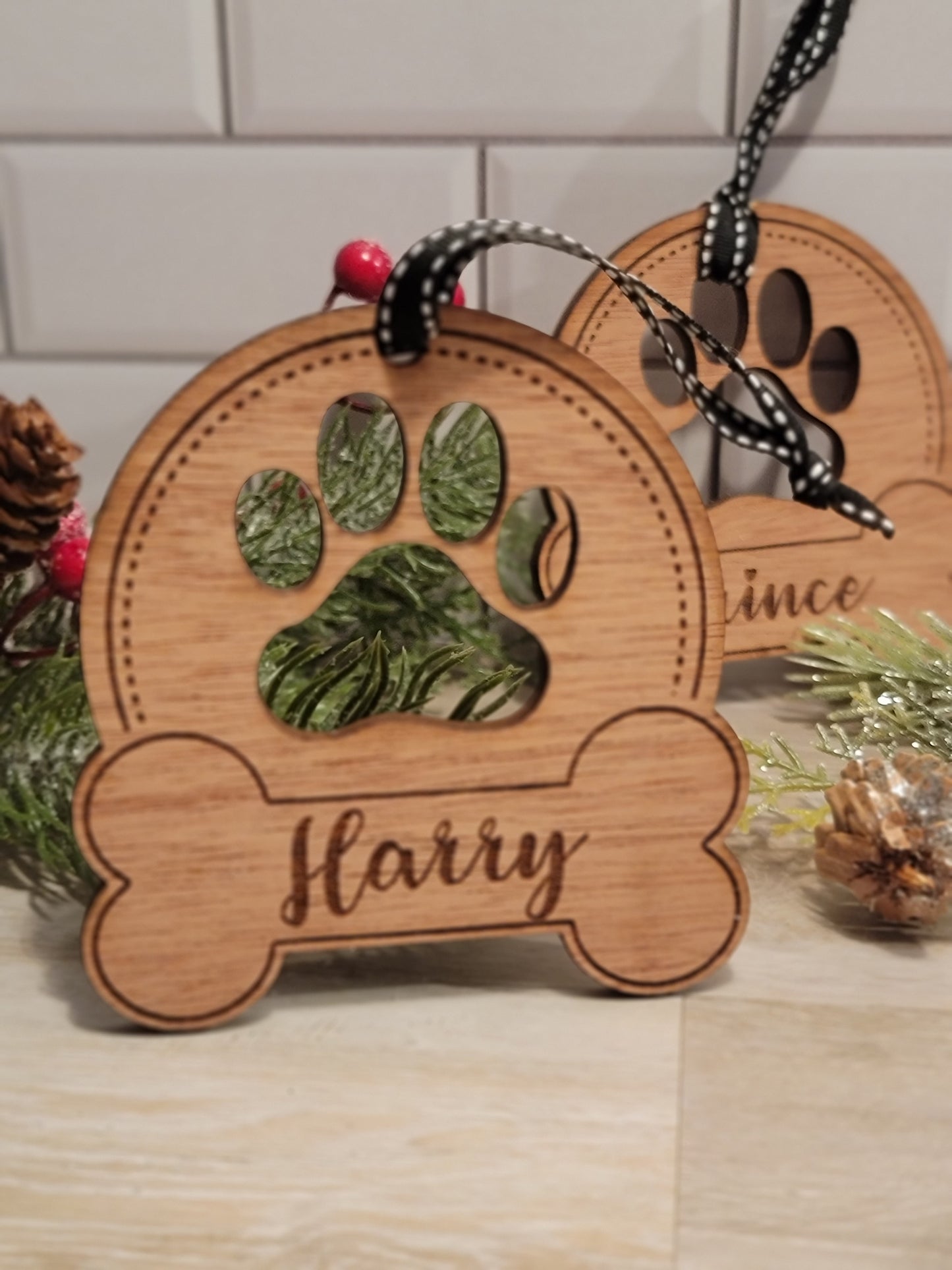 Christmas Dog Paw Ornament