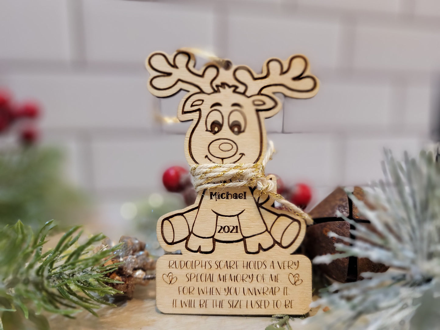 Personalized Rudolph "Watch Me Grow" Christmas Ornament