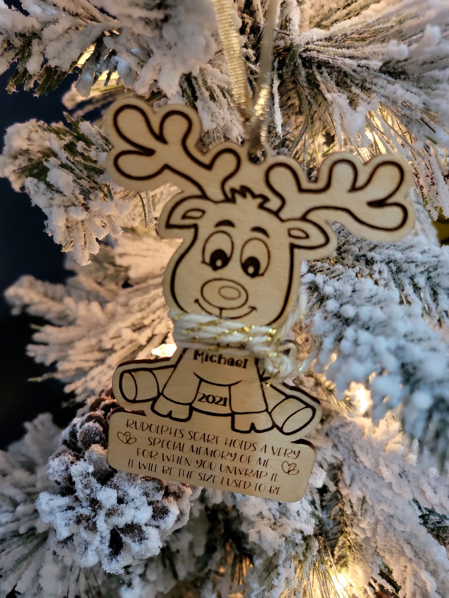 Personalized Rudolph "Watch Me Grow" Christmas Ornament