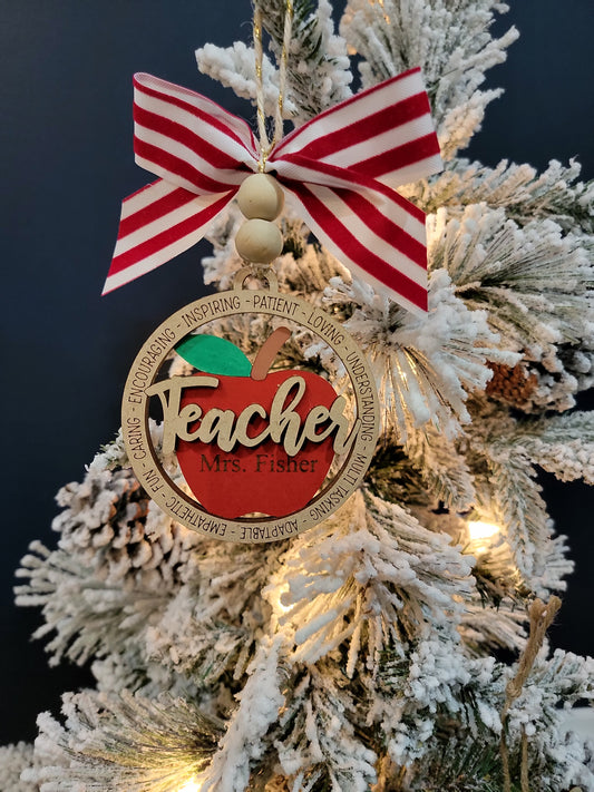 Personalized Teacher gift Ornament / Ornament / Teacher Ornament