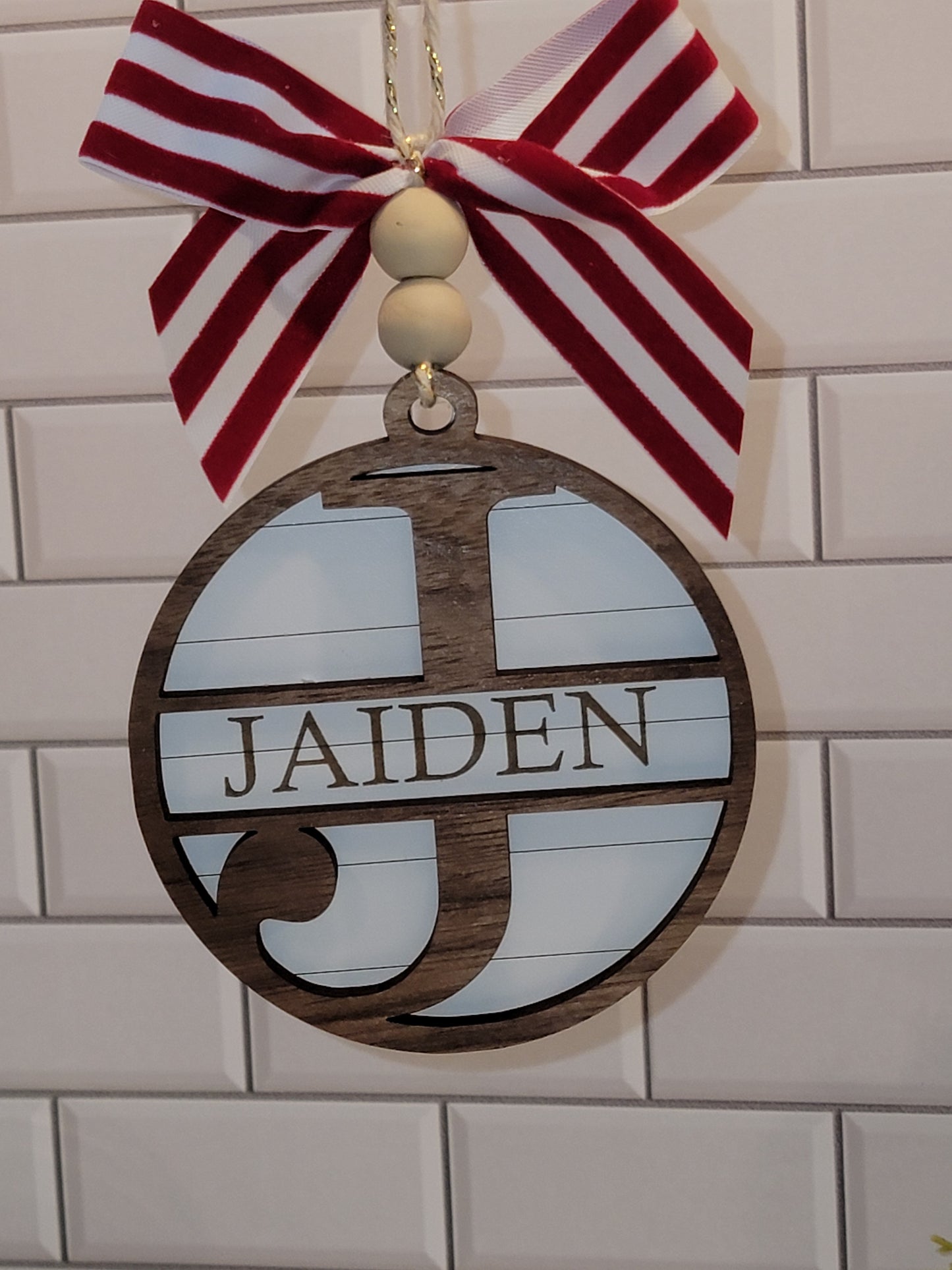 Personalized Shiplap Name Ornament