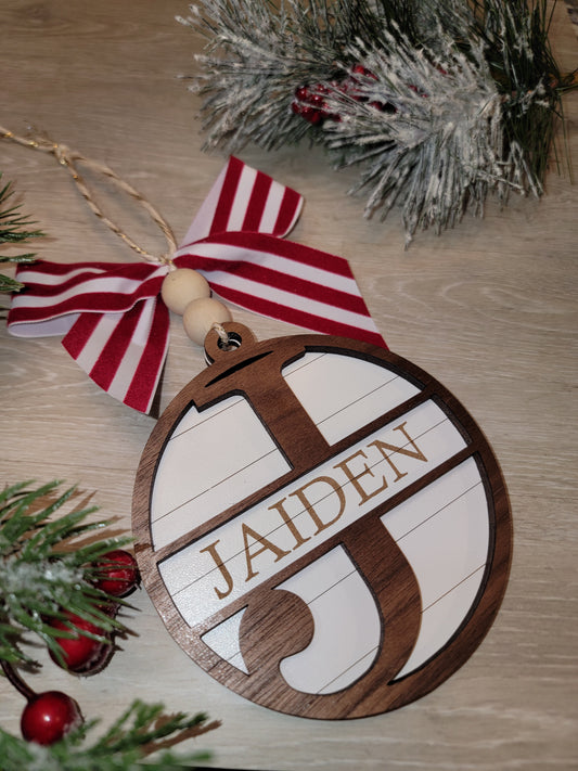 Personalized Shiplap Name Ornament