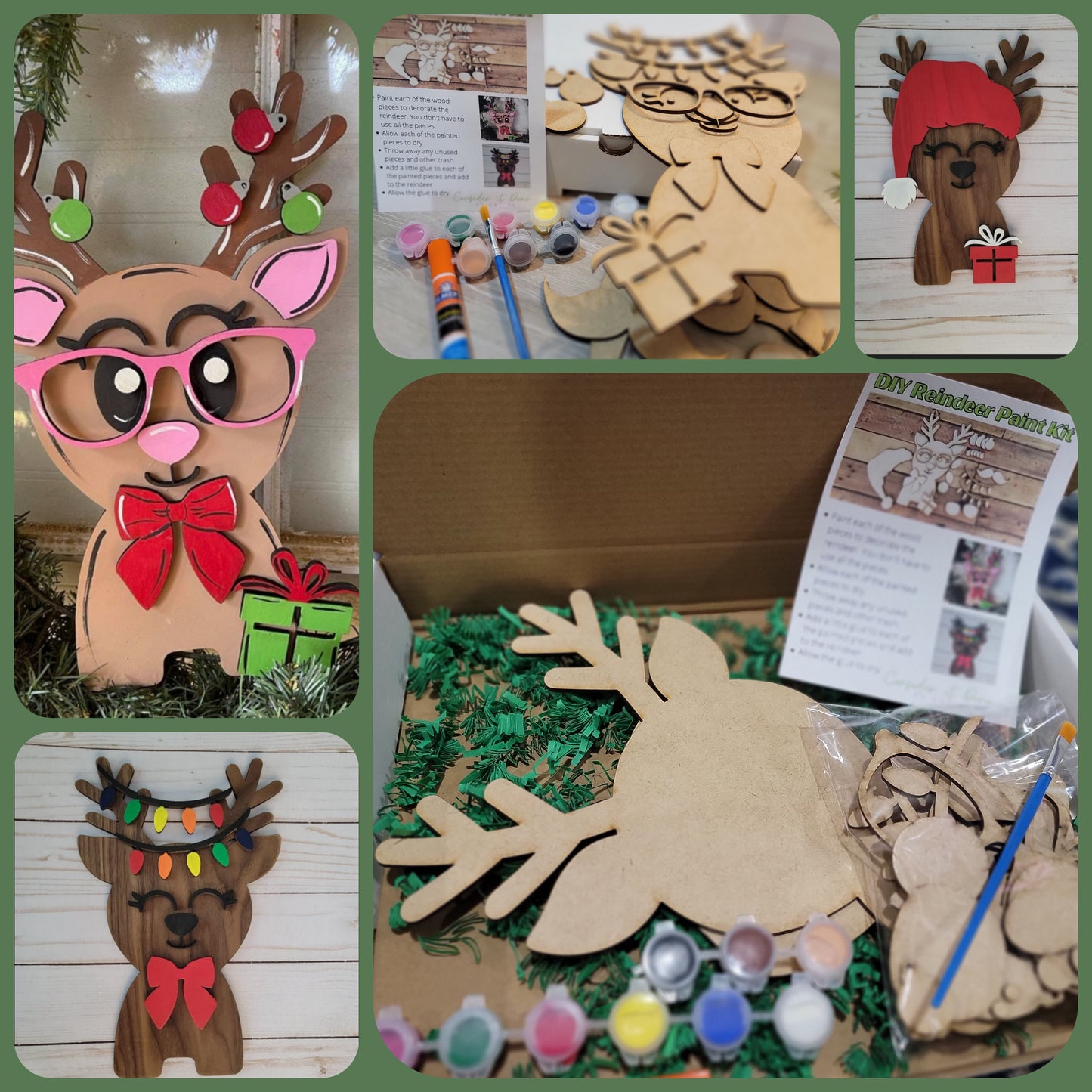 DIY Reindeer Christmas Holiday Paint Kit