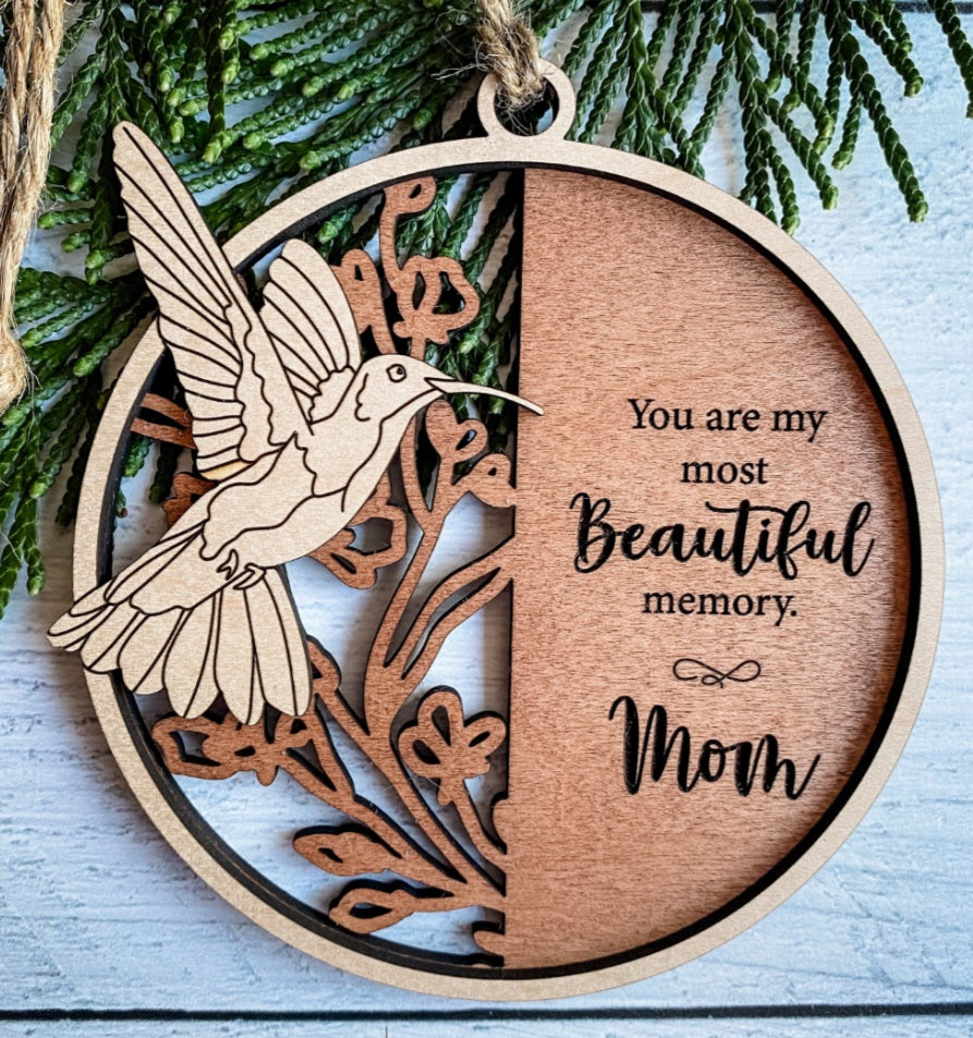 Memorial Personalized 2 layer Name Ornament