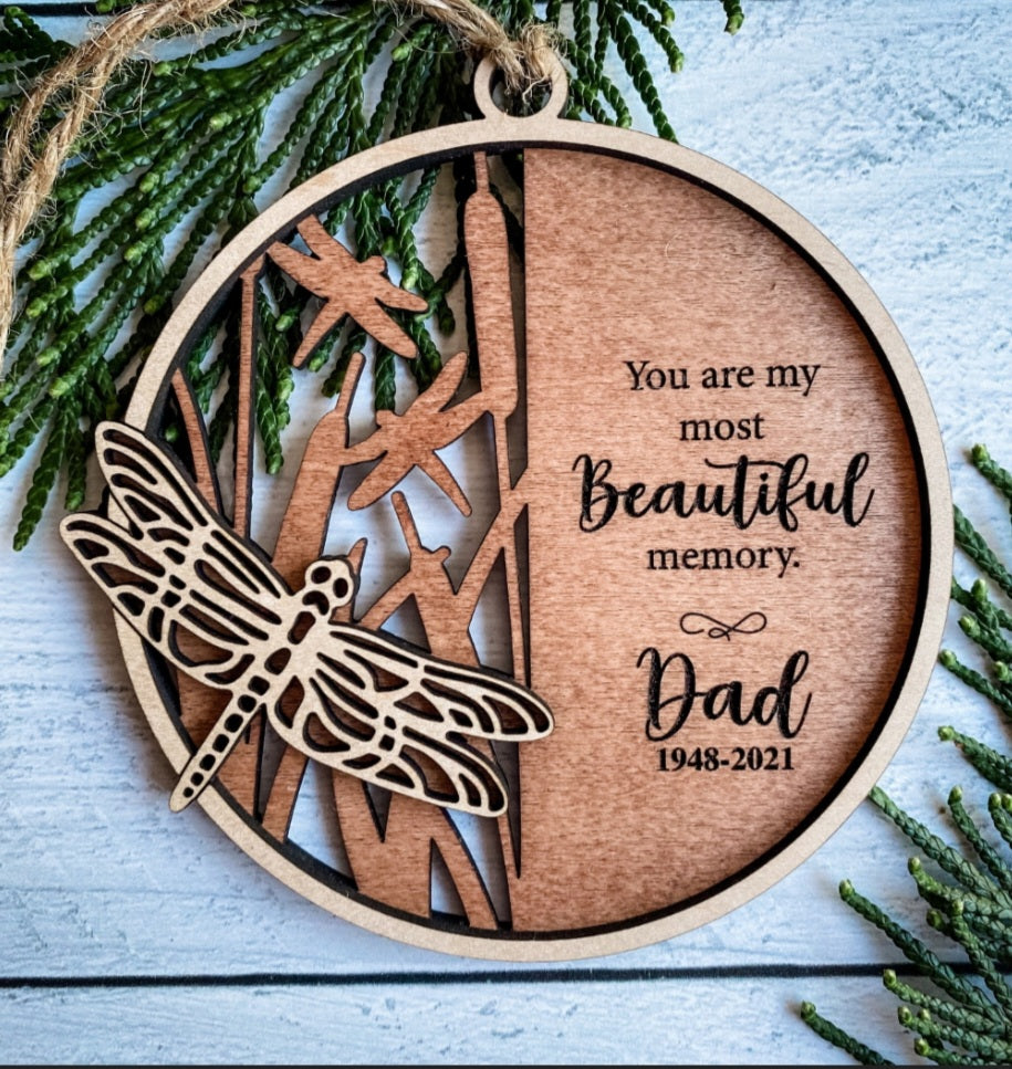 Memorial Personalized 2 layer Name Ornament